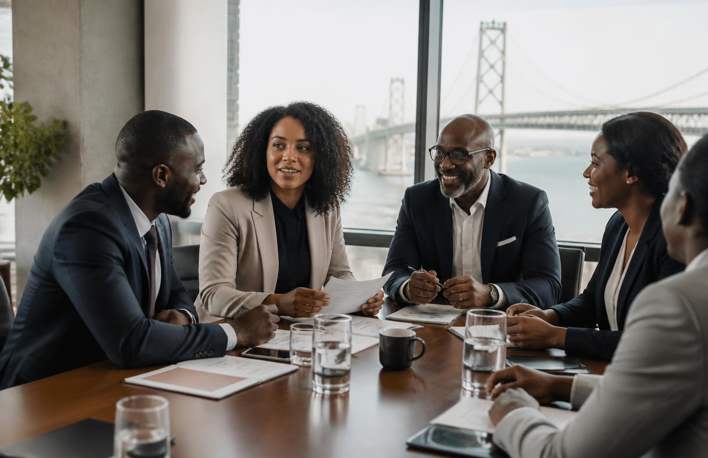 African and African-American business executives meeting in San Francisco